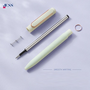 Stylos gel personnalisables Morandi haute esthétique pour bureau d'affaires Logo imprimé clic Action stylo à bille en plastique 0.5mm écriture - Product Image 6