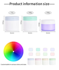 Pot cosmétique <span class=keywords><strong>vide</strong></span> en plastique PP blanc de 100g 150g pour gommage corporel, masque facial, soin de la peau, crème pour les yeux avec couvercle à clapet et cuillère - Product Image 6