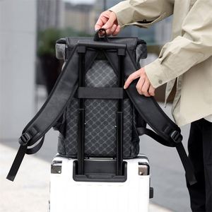 Wholesale Custom Printing PU Leather Men's <b>Backpack</b> Vintage Waterproof Business Travel Laptop <b>Backpack</b> - Product Image 3