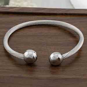 Adjustable Elastic Stainless Steel Twisted Cable Cuff <b>Bangle</b> Bracelet Stylish <b>for</b> <b>Men</b> and Women - Product Image 5