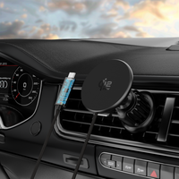 Chargeur de voiture sans fil magnétique ultra-mince 25W, modèle 2026, à succès, avec fixation tableau de bord et grille d'aération, certifié CE FCC RoHS