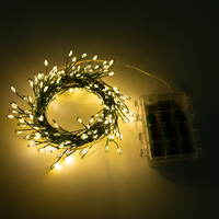 Guirlande lumineuse LED à piles 3AA, motif étoiles et feux d'artifice, avec étoiles scintillantes, 1M 2M 3M 5M 6M