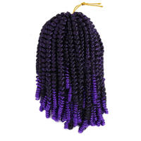 Extensions de cheveux synthétiques Spring Twist Ombre pour tressage au crochet, bouclées, 8 et 12 pouces