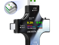 Testeur USB PD 12-en-1 couleur, voltmètre numérique DC, ampèremètre de type C, détecteur de courant et de tension pour réparation de téléphones