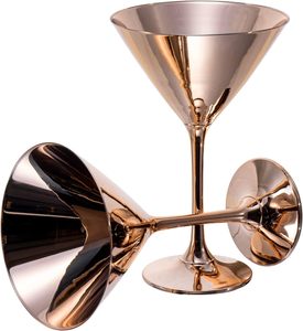 Verres à Martini 8 onces en cuivre moderne Verre à boire élégant en métal plaqué pour un cocktail d'<span class=keywords><strong>anniversaire</strong></span> de mariage - Product Image 1