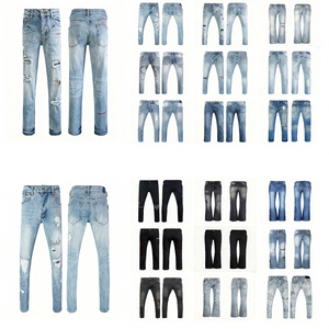 <span class=keywords><strong>Jeans</strong></span> Ksubis di Lusso a Gamba Dritta da Uomo di Marca Firmata di <span class=keywords><strong>Alta</strong></span> Qualità Estivi <span class=keywords><strong>Elasticizzati</strong></span> Strappati in Denim Vintage High Street Hip Hop a <span class=keywords><strong>Vita</strong></span> Media Intrecciati - Product Image 1