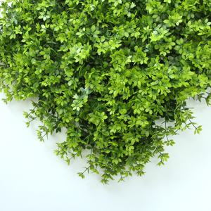 Panneaux muraux d'herbe artificielle protégés contre les UV 50X50 PE nouveau matériau <span class=keywords><strong>buis</strong></span> intérieur extérieur vert décoration murale mariage salle de noël - Product Image 4