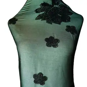 Organic Silk Pure 8 Mm 112cm Width Dyed Shiny Viscose Thread Muslim Style Silk Embroidery Fabric