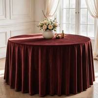 Nappe ronde en velours hollandais de luxe pour mariages et événements, décorations de fête
