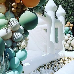 Rental <b>Inflatable</b> White <b>House</b> WIth Slide Bouncer Wedding Castle With Ball Pit White Wedding Wedding <b>House</b> Rental I - Product Image 6
