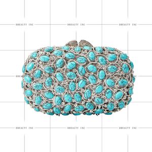 Sac de soirée de luxe pour femmes, sac à main élégant en cristal brillant, pochette en strass, sac à main de mariée pour fête de mariage avec métal scintillant et PU - Product Image 2
