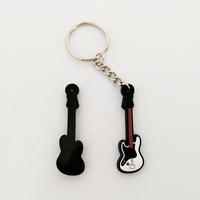 PVC souple caoutchouc silicone silicone caoutchouc guitare porte-clés porte-clés porte-clés étiquette de charme