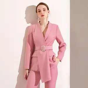 Conjunto de negocios para mujer, trajes profesionales para oficina, chaqueta Formal y pantalones, conjunto de dos piezas, novedad, venta al por mayor, 2022