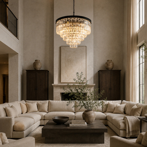 Luxury Tiered <b>Crystal</b> Pendant Lamp Circular Hanging <b>Chandelier</b> For Dining Room Lobby Residential Home - Product Image 1