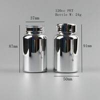 Fabrication de haute qualité ruban électrolytique 120cc bouteille de capsule en plastique bouteille de supplément en plastique bouteille de pilules avec bouchon à rabat