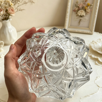 Lot de 2 pots à sucre en verre de luxe, décoratifs, sans plomb, avec motifs diamant et nervures torsadées, pour bonbons et rangement