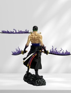 Modelo 2026 de 40 cm para Zoro, estatua de anime, modelo de PVC, juguete con 3 cabezas y 6 brazos para el estilo de los nueve cuchillos, 2 estilos, figura de acción decorativa. - Product Image 3