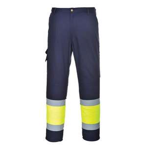 PORTWEST - E049YNRXL <b>High</b> visibility two tone yellow/blue navy Combat <b>trouser</b> - EAN 5036108218868 HI-<b>VIS</b> WORKWEAR - Product Image 1