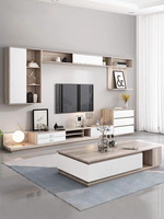 Meubles intelligents de salon tiroirs de rangement carrés en marbre moderne et durable, réglables et simples Table basse en MDF