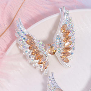 2025 New Arrival 3D Love Wing Pendant <b>Glitter</b> Rhinestone DIY <b>Pen</b> Beads Silver/Gold Plated Colorful Metal Alloy Necklace - Product Image 6