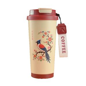 แก้วน้ำสแตนเลส Lily Of The Valley ขนาด 500 มล. แก้วกาแฟแบบพกพาพร้อมหลอดสำหรับผู้ชายและผู้หญิง - Product Image 4