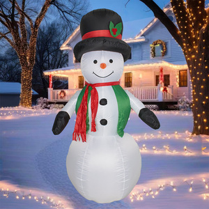 Vente en gros usine : Paire de bonhommes de neige gonflables LED 190T en polyester avec panneau signalétique, jouets de jardin d'extérieur pour enfants, idéal comme cadeau - Product Image 2