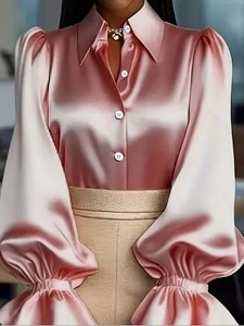 Elegante Satinbluse mit Rüschenmanschetten und Knopfleiste - Schickes Oberteil für Büro und Freizeit - Product Image 6