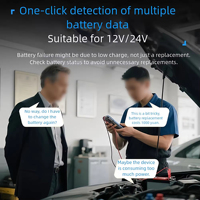 FNIRSI-Probador de batería automotriz, capacidad de vida útil de la batería del vehículo eléctrico, 12V, 24V, voltaje y energía