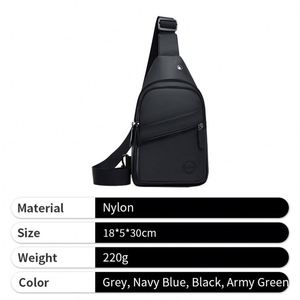 Wholesale <b>Small</b> Waterproof Mens Casual <b>Chest</b> Bags with Zipper Closure for Travel Hiking - Product Image 2