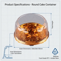 Conteneur alimentaire en plastique PET blanc, noir et or de qualité alimentaire pour hamburgers, sushis, mini-pizzas, pâtisseries, plats à emporter, gâteaux, avec couvercle