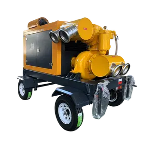 Corrosion resistant horizontal diesel engine pump for transporting hot water and oil