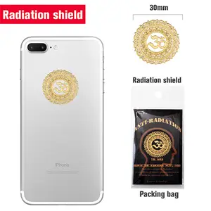 Vendita calda 5G EMF protection sticker Shield 24k gold radiation Shield sticker Anti radiation mobile phone sticker