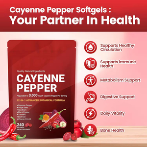 Cápsulas de Pimienta Cayena en Gel Suave, 240 Unidades, Apoya la Salud de las Venas, el Corazón y los Vasos Sanguíneos, con E D3+K2, Semilla de Uva, Espino Blanco, Remolacha y Berberina - Product Image 4