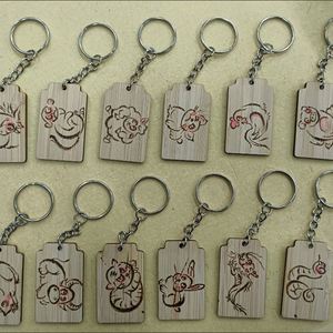 Gifts Handmade Keychain Wooden <b>Key</b> Tag with <b>Ring</b> <b>Key</b> Chain - Product Image 4