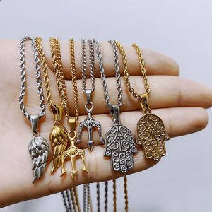 Pendentifs Vintage pour hommes et femmes, croix de boussole, Rose, acier inoxydable, or 18k, bijoux d'animaux, Lion de Judah, colliers, pendentif tête de Lion - Product Image 2