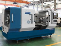 QK1313 Torno CNC pipa ulir bubut 130mm lubang spindel Chuck ganda horisontal tugas berat kontrol GSK