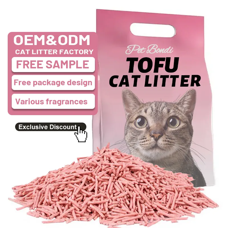 Oem/Odm Premium Blauwe Actieve Kool Tofu Kattenbak Natuurlijke Geur Duurzame Bulk Spoelzand Katten Gemaakt Zetmeel