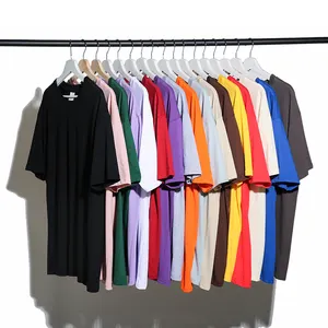 OEM Clothing Custom Wholesale 260g Men's Plain Dyed T-shirts 100% Cotton Mens Oversized tshirt