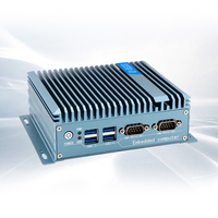 PC Mini Industri J4125 Dual LAN 2COM RS232/485 DC-12V-IN Tegangan Lebar VESA Mount Kipas Opsional PC Kecil