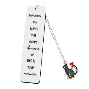 Creative gift Text cat Tie cute bookmark stainless steel pendant to friends and family