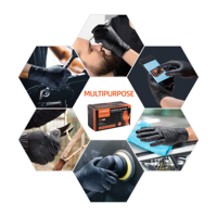 Gants en nitrile noir et orange robustes et épais 10 MIL, avec manchette renforcée, antidérapants, durables, pour mécaniciens, réparation automobile, sécurité industrielle