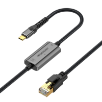 Câble adaptateur USB Type C RJ45 LAN Ethernet 2500Mbps 1000Mbps Nylon sans pilote tressé directement connecté pour téléphone portable