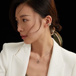 Collar con colgante de forma ovalada simple de Plata de Ley 925 para mamá, esposa, novia - Product Image 5