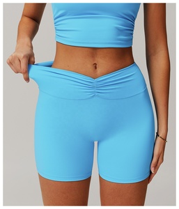 Short de motard en nylon taille haute pour femmes en gros vêtements de sport de fitness avec motif solide pour le yoga respirant à séchage rapide - Product Image 4