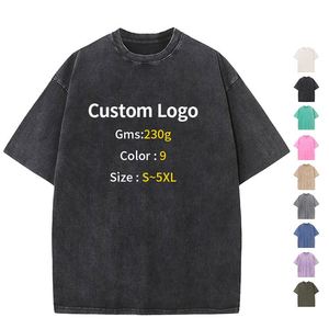 Nouvel Arrivage T-shirt Homme en Coton Lourd 230 GSM, Effet Délavé Vintage, Coupe Oversize, Vierge Personnalisable, Streetwear, Doux et Confortable, Décontracté - Product Image 2