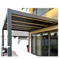Persienne motorisée étanche en aluminium Portes en verre ouvertes pliantes coulissantes Pergola en verre trempé pour pavillon