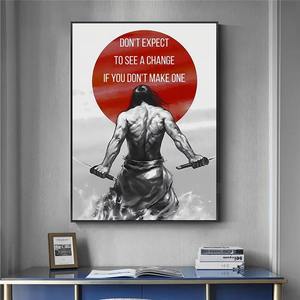 Citation de motivation Fitness Poster Musculation Moto Rock-Climb Toile Peinture Art Déco Mur Art Photo Home Gym Decor - Product Image 3