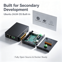 Gateway Industrial Programable con 4*DO, 4*DI, 2*AI, 2*RS485, 2*CANFD, LoRaWan, WiFi, 4G LTE, Linux, IoT, con GPIO