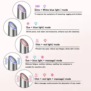Home Use 4 Modes EMS Red Blue Light Therapy Eye Massage Device Hot And Cold Vibration Eye Massager