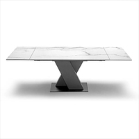 Vente en gros d'ensembles de salle à manger luxueux personnalisés de style moderne nouveau design pieds en fer table rectangulaire siège en cuir pour hôtels restaurants